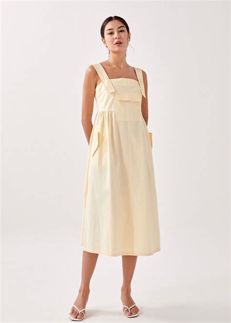 Lb Sylven Dungaree Midaxi Dress In Daffodil Women S Fashion Dresses