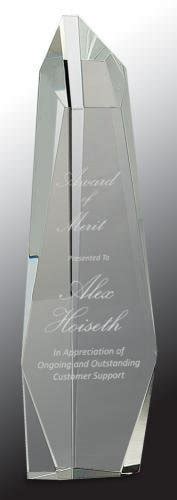 Crystal Facet Obelisk Tower Award Clear Optical Crystal Awards