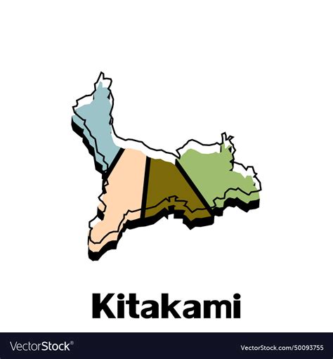 Map of kitakami city - japan and infographic Vector Image