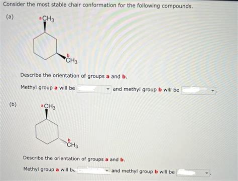 Solved Consider The Most Stable Chair Conformation For The Chegg