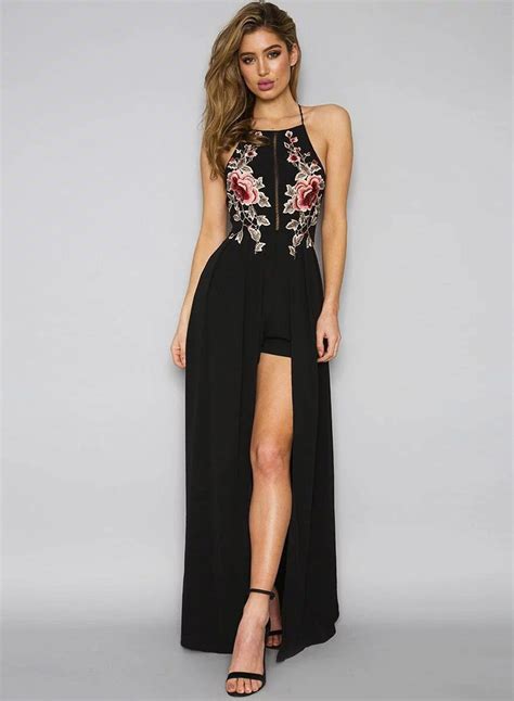 Vogue Women S Halter Backless Floral Embroidery Dress Stylesimo