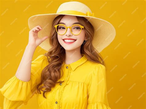 Premium Ai Image Beautiful Girl Wearing Glasses And Hat Generated By Ai