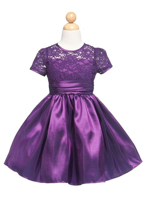 Purple Elegant Poly Lace Top Taffeta Skirt Holiday Dress With