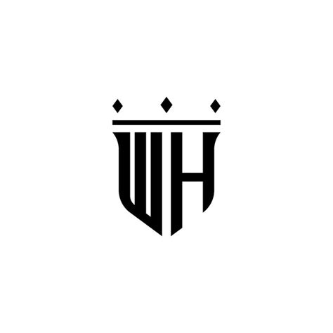 Wh Monograma Logotipo Design Letra Texto Nome Símbolo Monocromático Logotipo Alfabeto Caractere