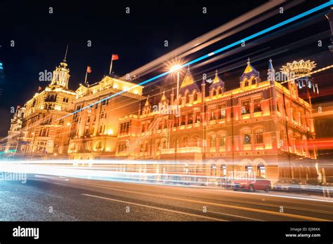 shanghai bund at night Stock Photo - Alamy