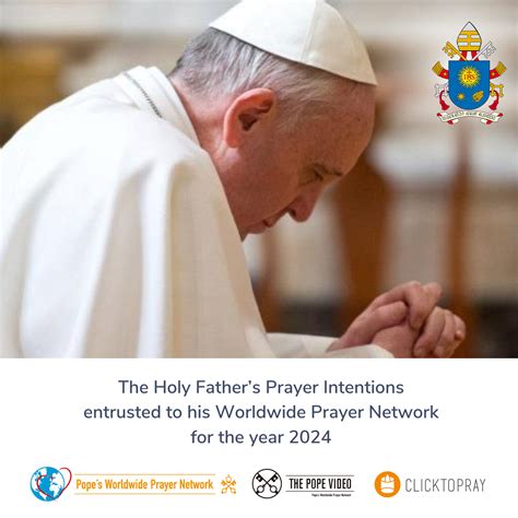 Popes Prayer Intentions 2024 Popes Worldwide Prayer Network