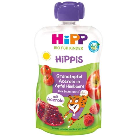 Hipp Super Hippis Quetschbeutel Granatapfel Acerola In Apfel Himbeere