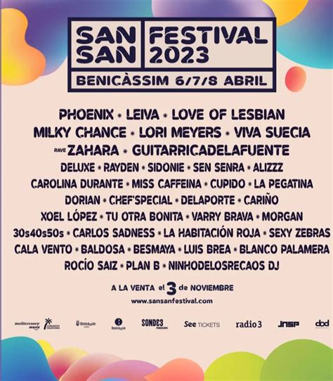 Cartel Completo Sansan Festival Venta De Abonos