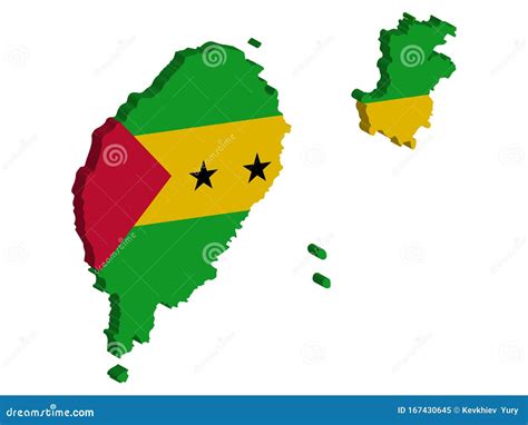 Sao Tome And Principe Map Flag Vector 3D Stock Vector Illustration Of