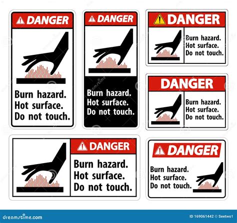 Danger Burn Hazard Hot Surface Do Not Touch Symbol Sign Isolate On White Background Vector