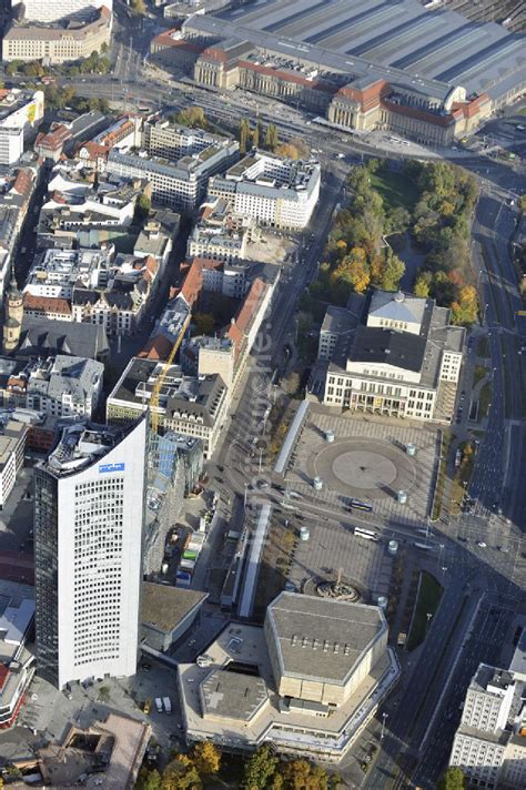 Luftaufnahme Leipzig Neubau an der Universität Leipzig MDR Hochhaus