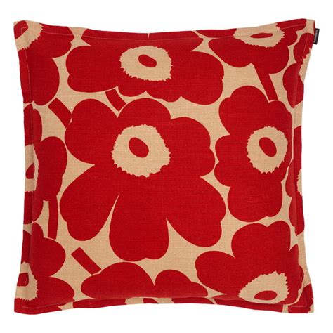 Marimekko Pieni Unikko Cushion Cover 50 X 50 Cm Copper Red