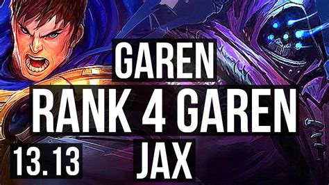 Garen Vs Jax Top Rank 4 Garen 1 8m Mastery 5 1 5 900 Games Kr