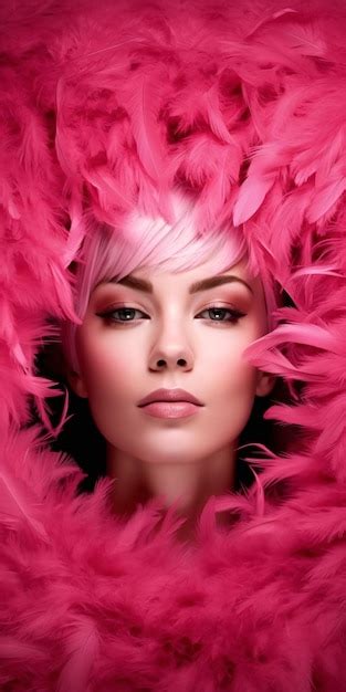 Premium Ai Image Portrait Of A Girl In Pink