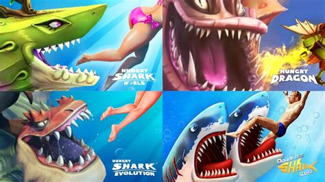 Hungry Shark And Dragon Vs Double Head Shark Attack All Shark Unlocked Gaia Unlocked Mod 4 9 2