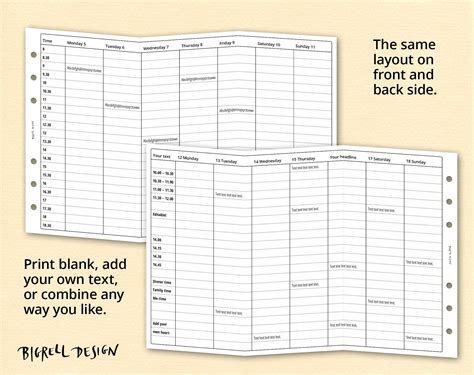 Hourly Week Schedule. Editable Printable Fold Out Planner With Our Own