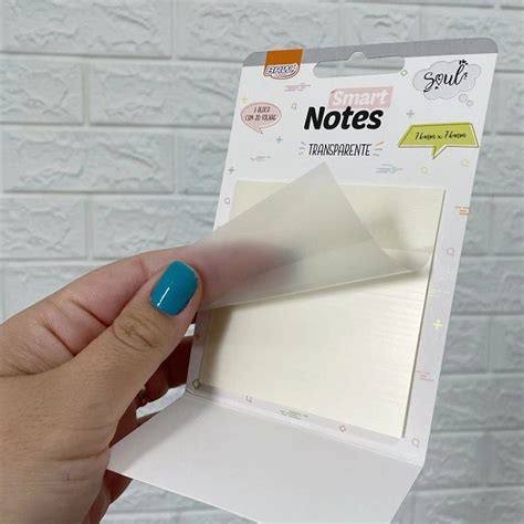 Arte Cor E Papel Bloco Adesivo Smart Notes Transparente Brw Arte