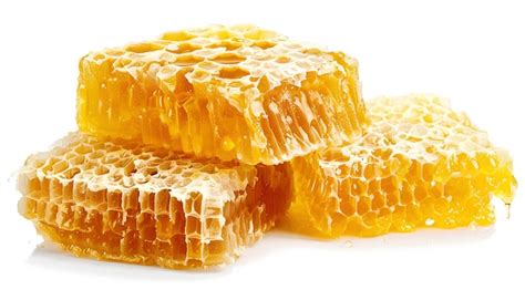 Premium Photo Sweet Honeycombs On White Background