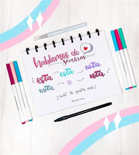 Sombras títulos ideas studygram Bullet journal Journal Letts