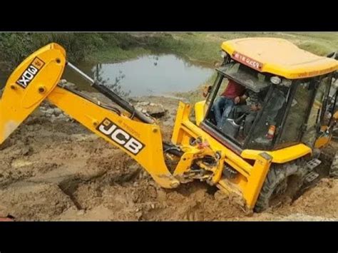 JCB Backhoe Loader Working For New Bridge Construction JCB Dozer