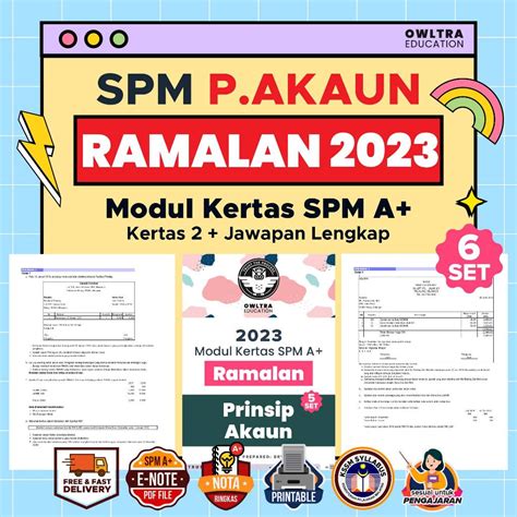 Akaun Ramalan Spm Prinsip Perkaunan Kertas Modul No Delivery