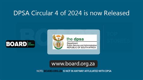 DPSA Circular 4 Of 2024 Is Now Released Board