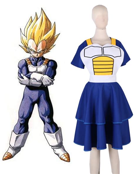 Dragonball Z Vegeta Super Saiyan Female Lolita Kimono Dress Anime