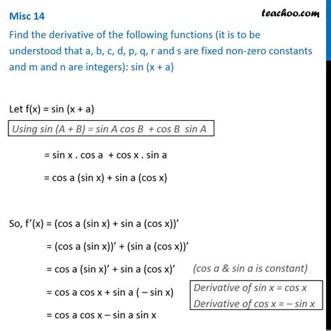 Derivative Of Sin Graph