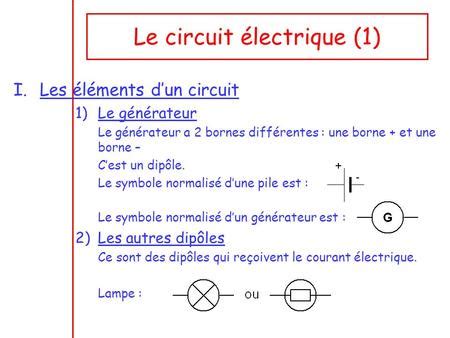 Repr Senter Le Sch Ma Dun Circuit Lectrique Ppt Video Online