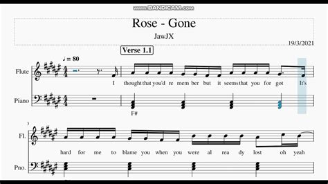 ROSÉ Gone Flute Sheet Music YouTube