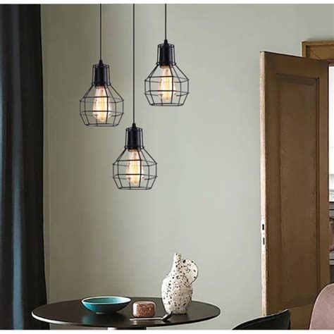 Tempas Industriel Lustre T Tes Suspension En Fer Forg E Lampe De