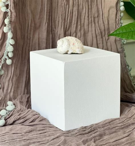 White Inch Solid Wood Block Cube X X Inches Etsy