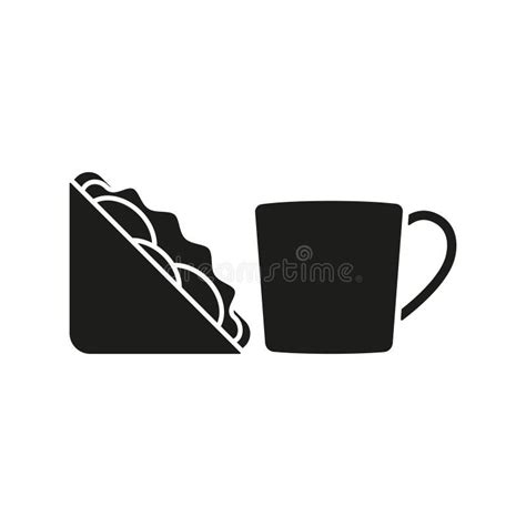 Tea And Sandwich Set Food Icon Vector Basic Design Stock Vector