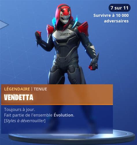 Fortnite Comment Faire Voluer Le Skin Vendetta Disponible Au Palier