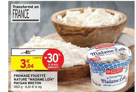 Promo Fromage Fouett Nature Madame Lo K Paysan Breton Chez