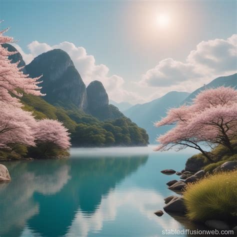 Ghibli Inspired Meditative Landscapes Stable Diffusion Online