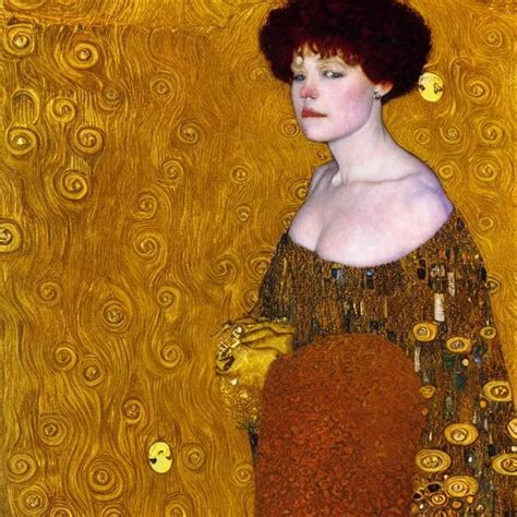 An Angelic Woman With Short Red Hair In Golden Garbs Stable Diffusion