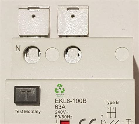 Residual Current Circuit Breaker Type B 2P 63A 10kA AC DC LedLightDirect