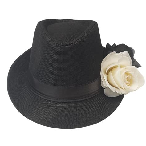 Chapeu Maria Navalha Malandra Preto Rosas Branca Preta Umbanda