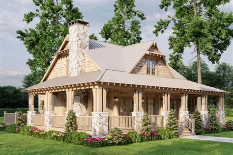 Plan Mk Square Foot Rustic Country House Plan With