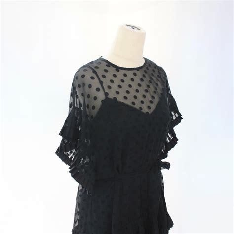 Zimmermann Black Polka Dot Belted Sheer Dress Bopf Business Of Preloved Fashion