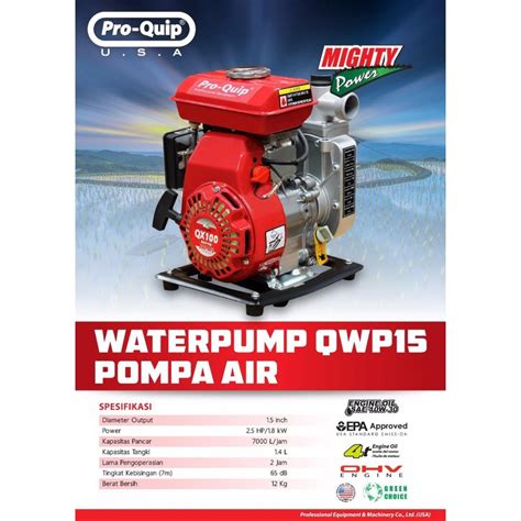 Jual Water Pump Mesin Bensin Pompa Air PRO QUIP Tipe QWP15 1 5