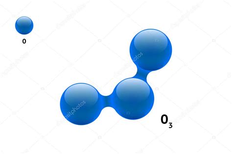 Modelo Químico Molécula Ozono O3 Gas Fórmula Elemento Científico Partículas Integradas