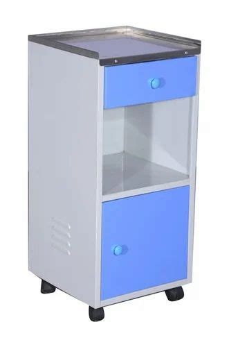 White And Blue Mild Steel Bedside Locker Size X X Mm At Rs