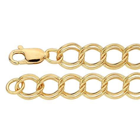 Yellow Gold Filled Mm Double Link Curb Chain Charm Etsy