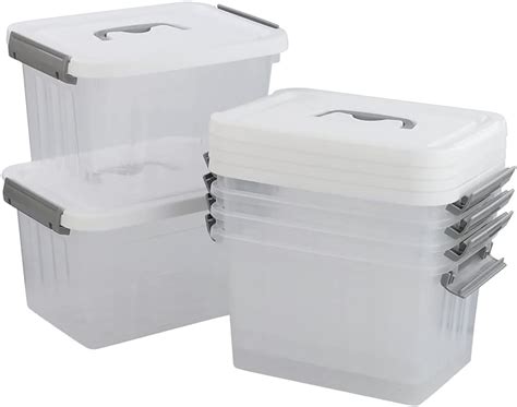 Baskets & Bins Transparent Vareone 7.5 Litre Small Plastic Storage Box ...