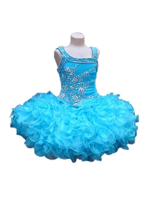 Light Blue Cupcakes Girls Pageant Dresses Infant Toddlers Ball Gown