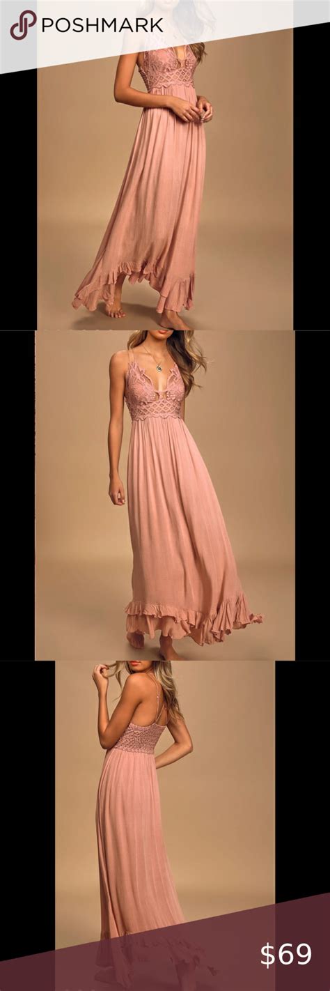 Nwt Free People Adella Maxi Dress In Rose M Maxi Dress Adella Maxi