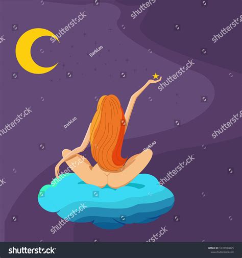 Beautiful Naked Girl Woman Long Red Stock Vector Royalty Free 1831984075 Shutterstock
