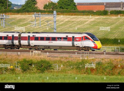 A British Rail Class 800 Azuma Train Operated By London North East Railway Seen Here Passing